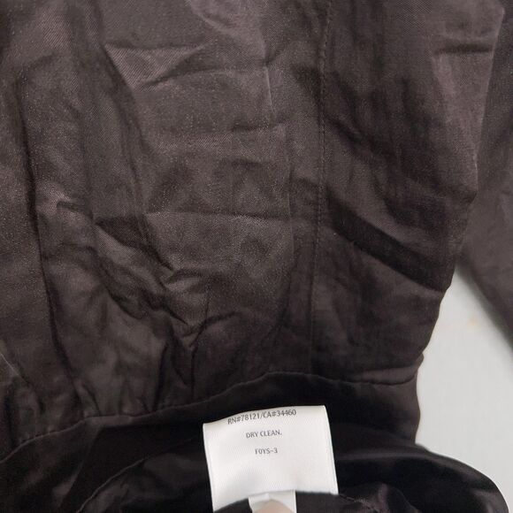 Eileen Fisher Coat Womens XS Steel Satin Metallic Jacket Crinkled Trench Luxury - Picture 12 of 13